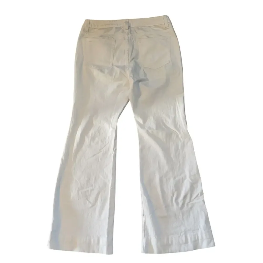 Michael Kors Womens Selma Flare Jeans Pants White Wide Leg Size 10